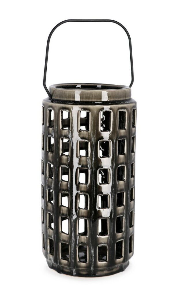 DARREH RO GREY CANDLE HOLDER 1P H30