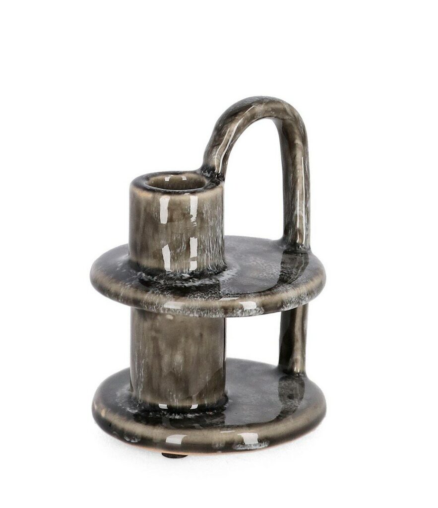 DARREH GREY CANDLE HOLDER 1P H13