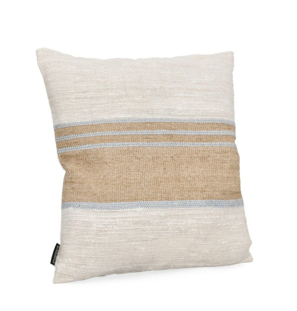 COUSSIN KARADA CRÈME NAT BLEU 45X45