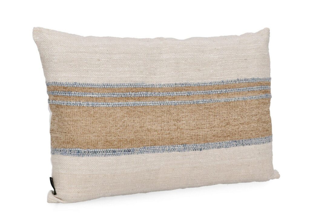 COUSSIN KARADA CRÈME NAT BLEU 60X40