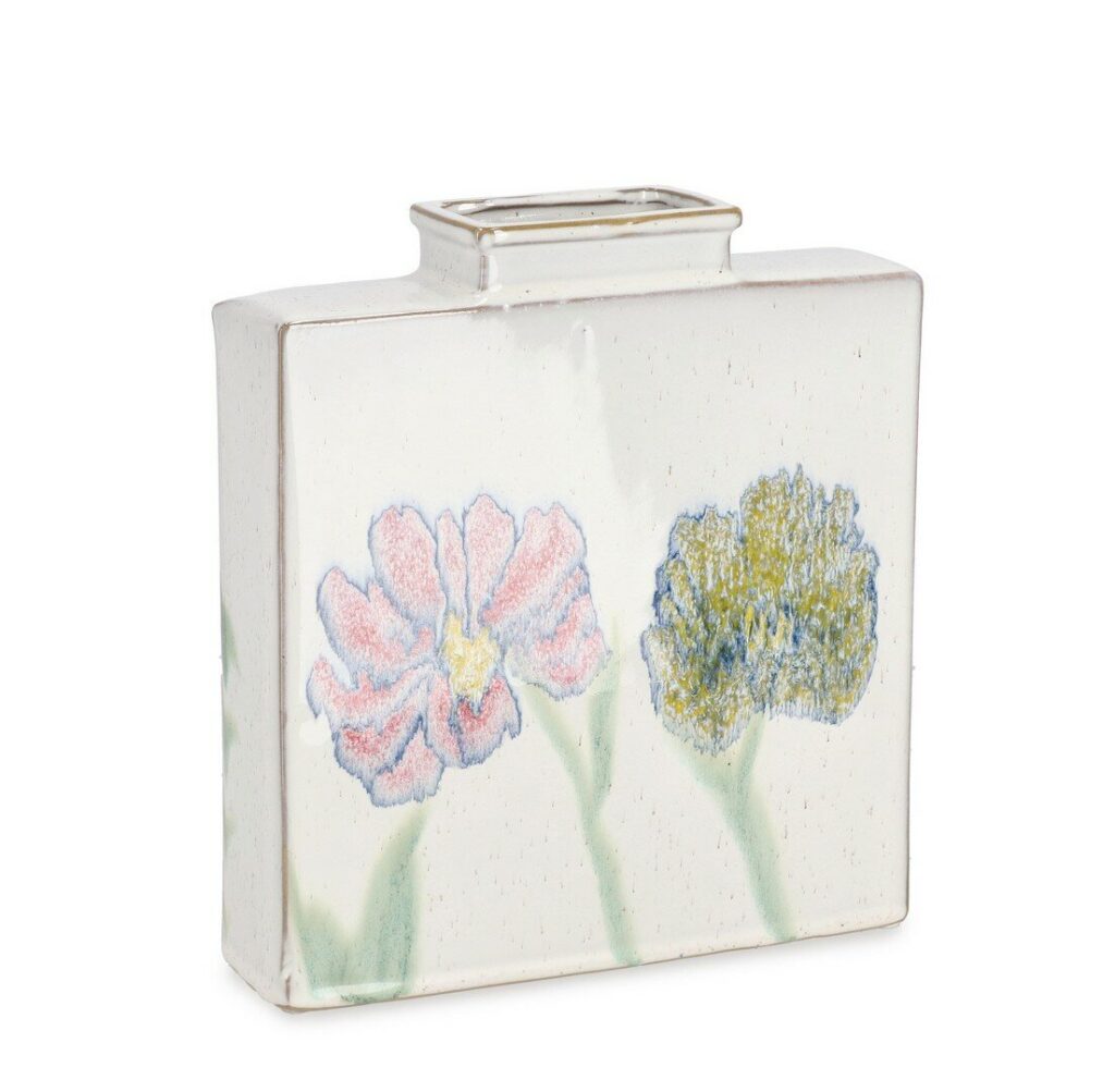 SKETCHY RECT WHITE VASE H26,5