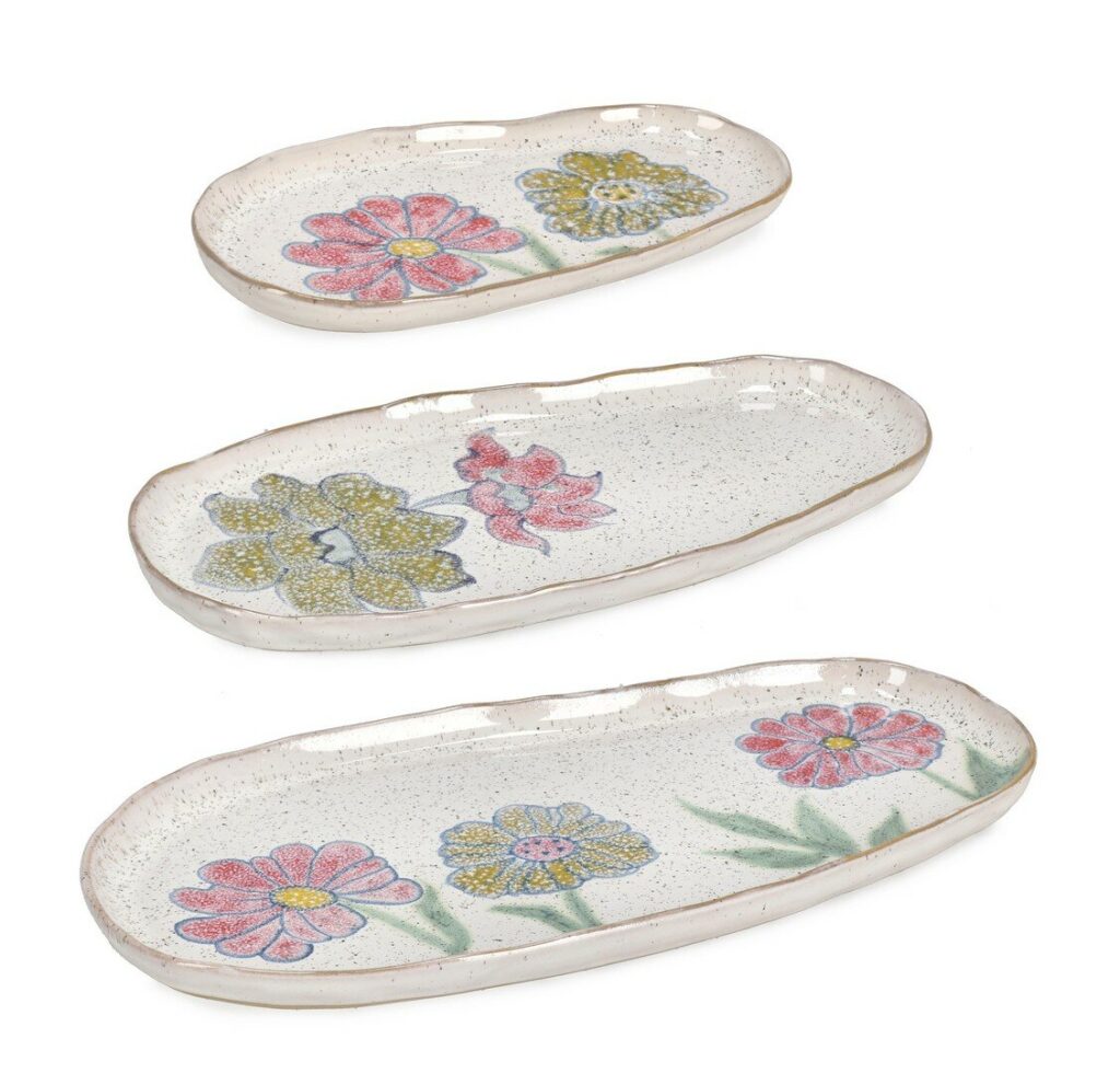 SET3 VASSOIO DECORATIVO SKETCHY BIANCO