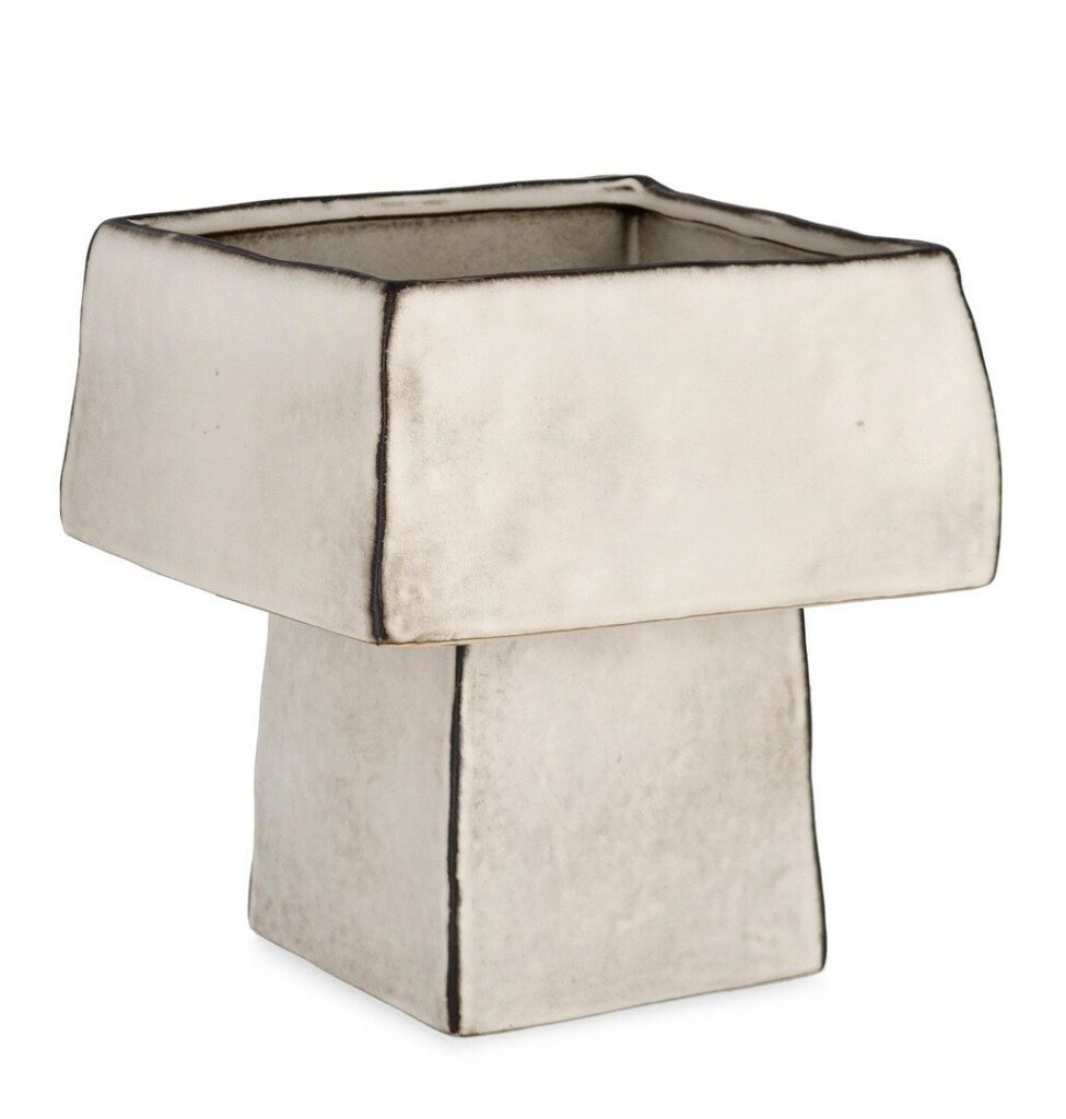 NIKOS HIGH SQ WHITE VASE H24,5