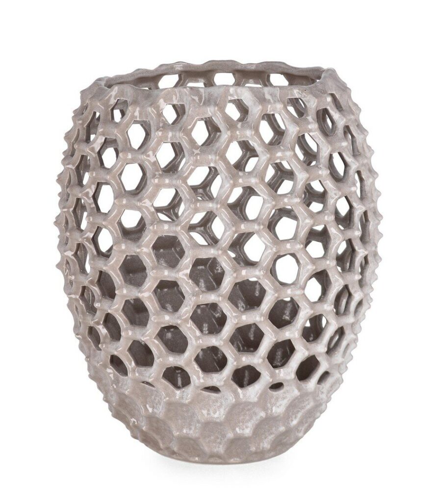 P.VASE TAIYO BOMBÉ BLANC H39