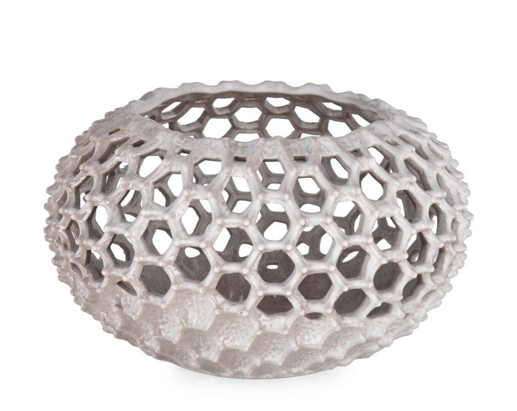 P.VASE TAIYO BOMBÉ BLANC H23,5