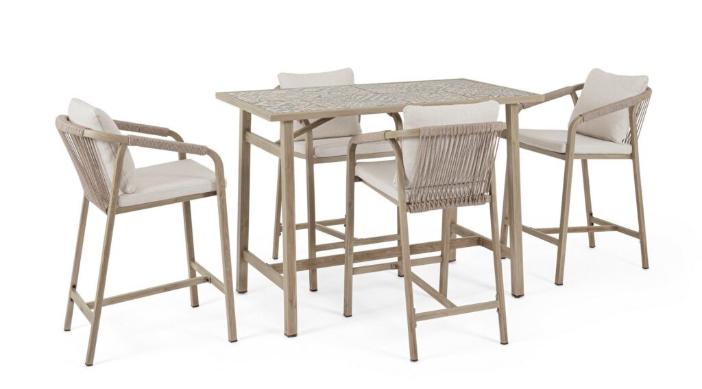 SET TABLE BAR+4TABOURET KALIMERA TIMBER