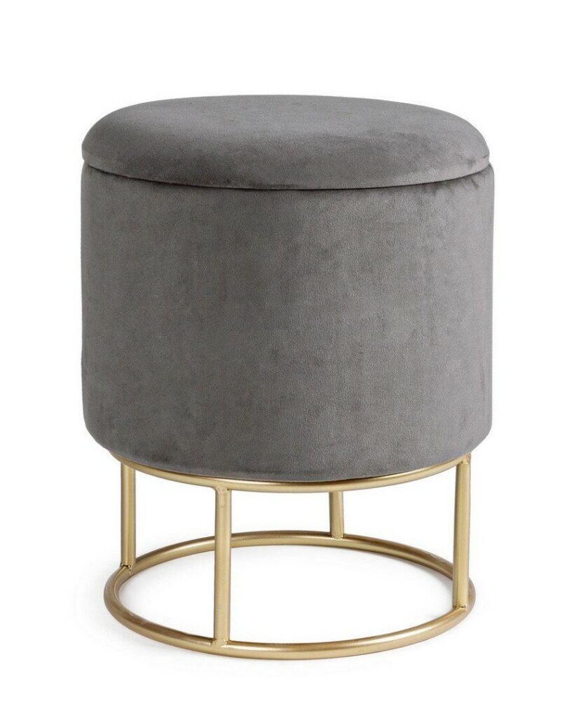 TABOURET CONTENEUR POLINA RD GRIS OPALE