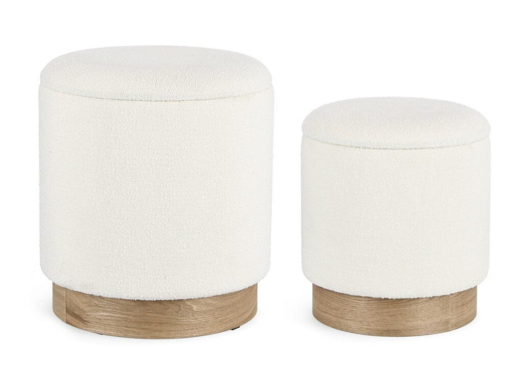 SET2 POUF COFFRE ZOYA BLANC