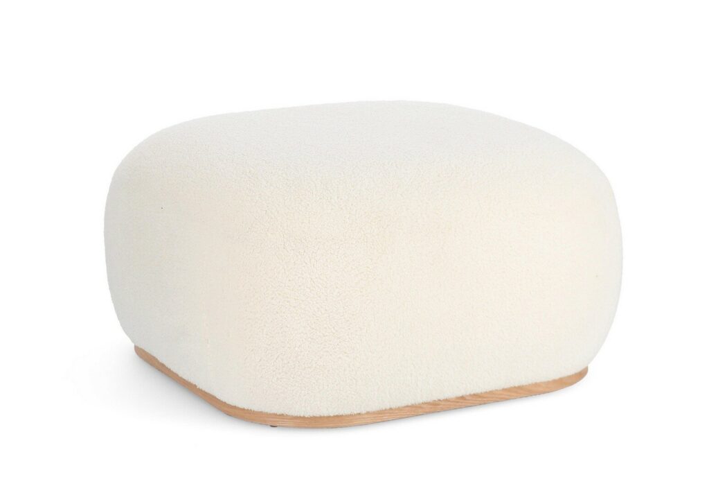 POUF MIRIANA CARRÉ BLANC