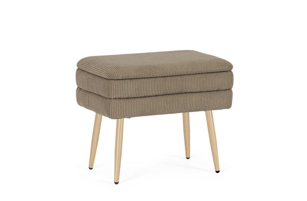 OLGA TAUPE SINGLE BENCH WITH STORAGE