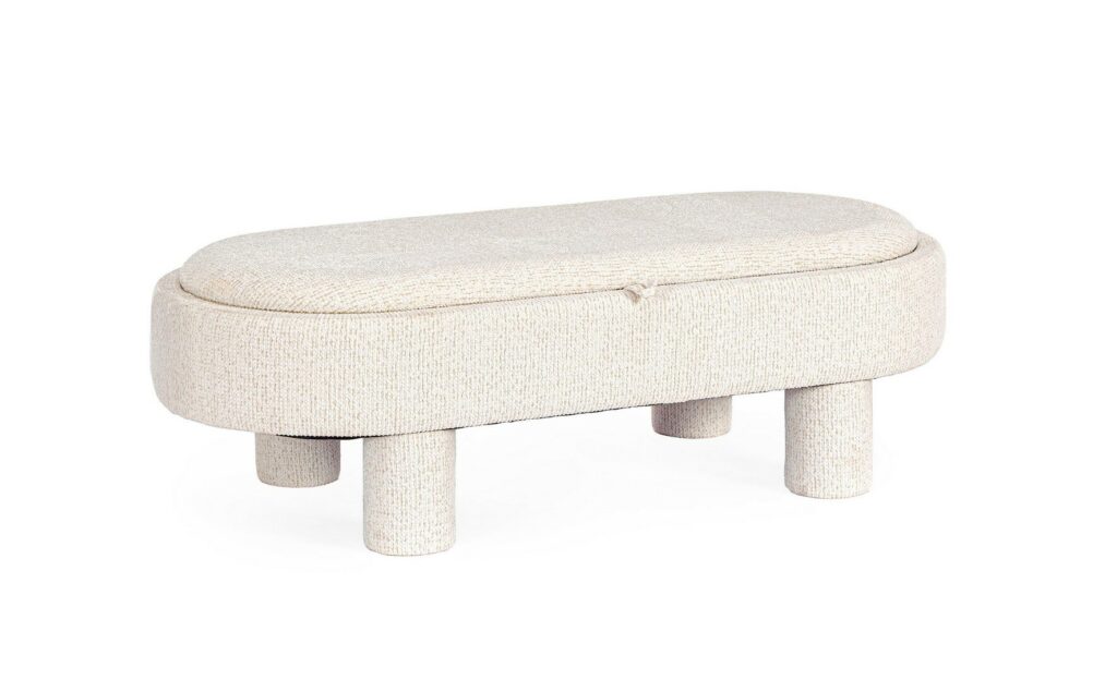 POUF TALYA C-BANDEJA OVAL BLANCO