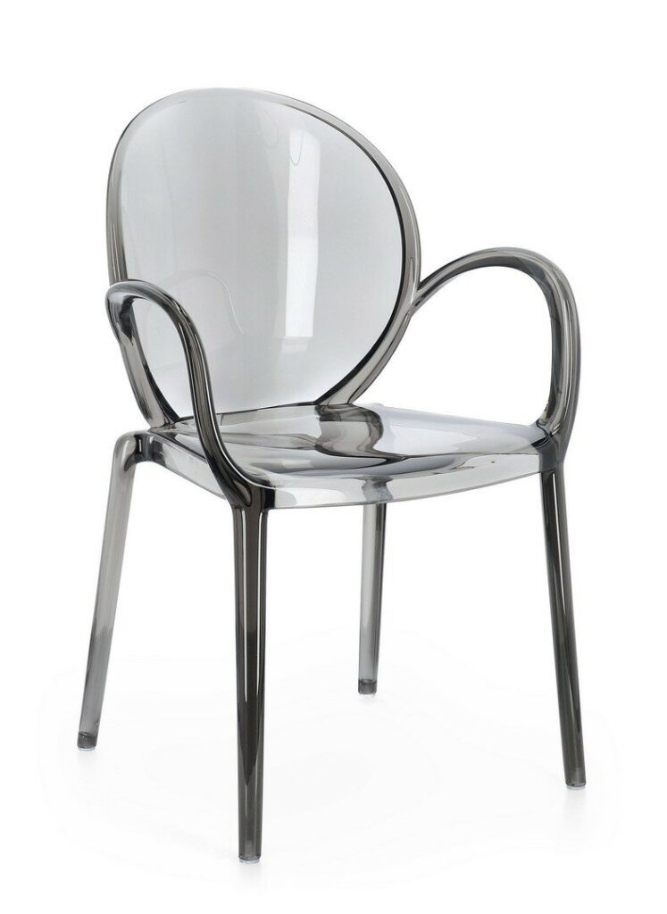 CAMILLA SMOKED CHAIR W-ARMRESTS