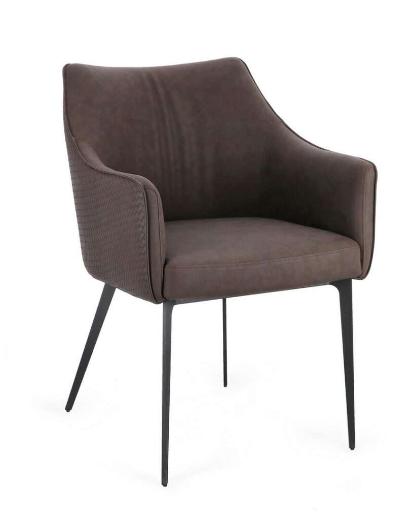 RUSSELL DARK BROWN CHAIR W-ARMREST