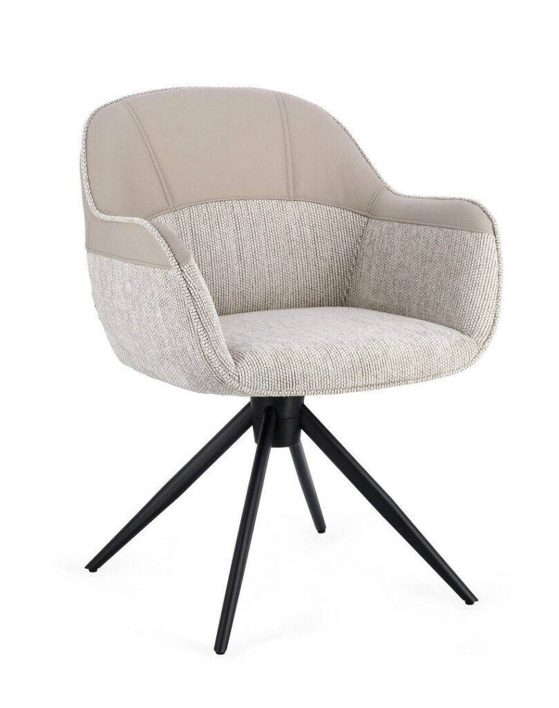 ISOTTA BEIGE SWIVEL CHAIR W-ARMREST