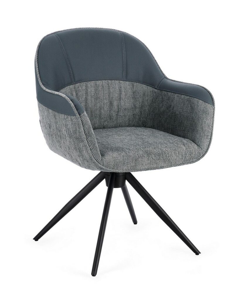 ISOTTA GREY SWIVEL CHAIR W-ARMREST