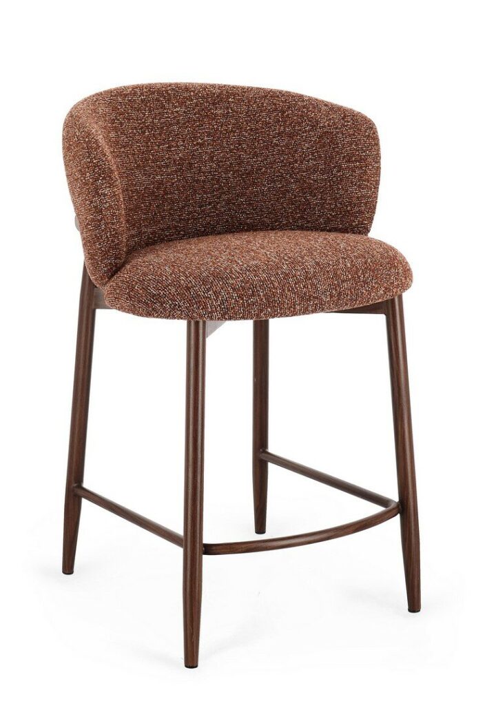 AMALIA WALNUT /TERRACOTTA KITCHEN STOOL