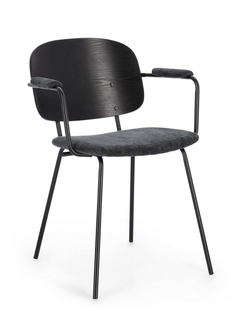 SIENNA DARK GREY CHAIR W-ARMR