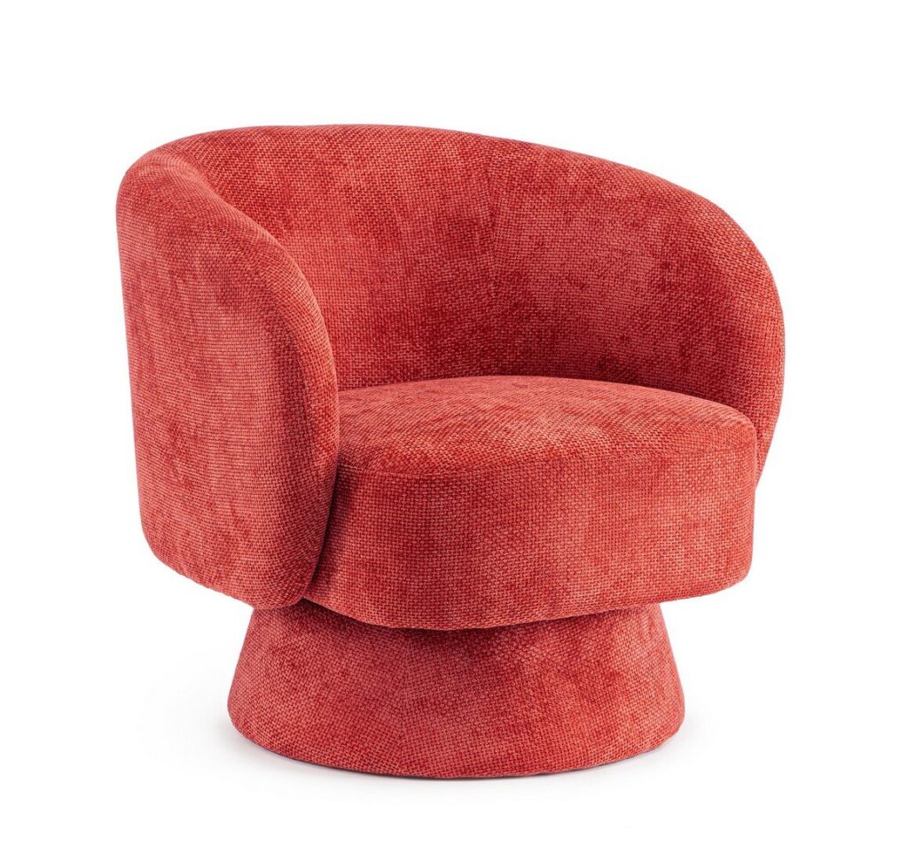 JULIENNE CHERRY SWIVEL ARMCHAIR