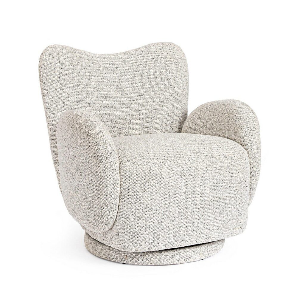 SILLÓN GIRATORIO HARPER GRIS CLARO