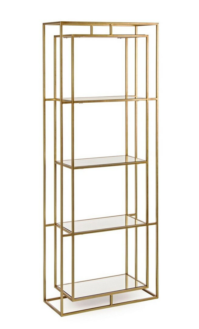 Libreria elenor in vetro 4 ripiani