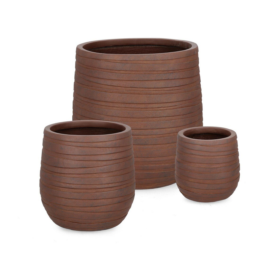 STRIPS SET3 LOW RUSTY  ANTIQUE VASE HOLD