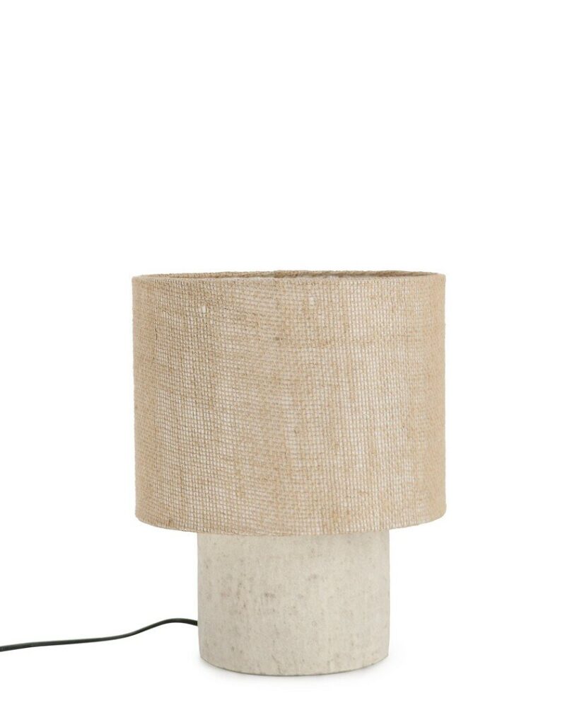 LÁMPARA MESA DONDA BEIGE H34