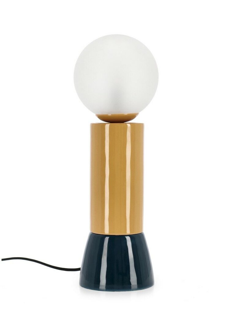 LÁMPARA MESA MALTON MOSTAZA AZUL H47