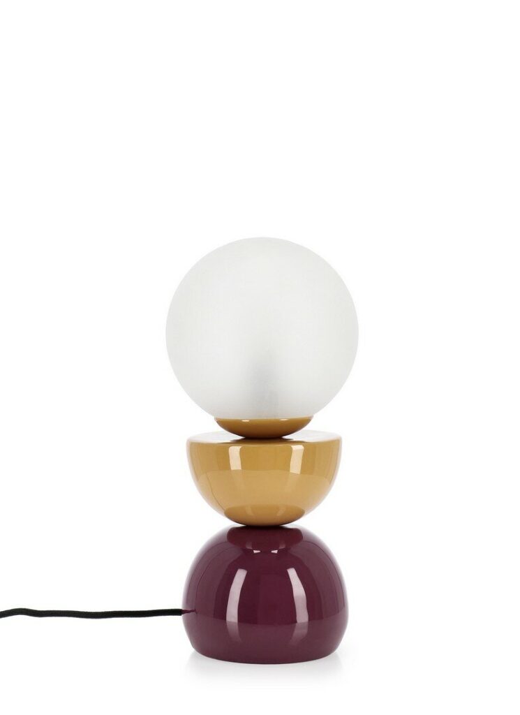 LÁMPARA MESA MALTON MOSTAZA ROJO H33